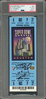Tom Brady Signed 2003 Super Bowl XXXVIII Ticket (PSA/DNA MINT 9 Signature)